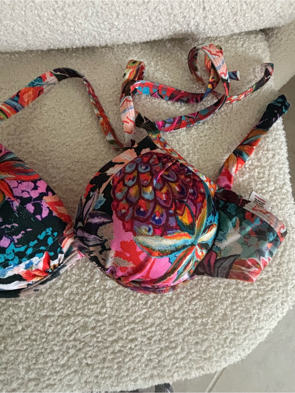 next Coral Multicolor Floral Bikini Top and Bottoms - Picture 2 of 8